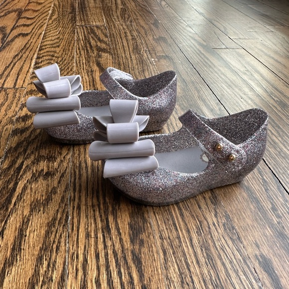 ✨NWOT✨ Mini Melissa Silver Sparkle baby/toddler shoes, size 5 - Picture 5 of 7
